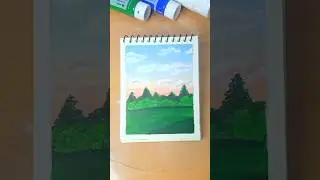 Acrylic Painting | 🌳☁️ #shorts #painting #hafsaartbox #youtubeshorts #happiness