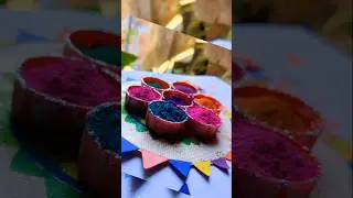 Holi craft //DIY Mini Colour Platter❤️💛💙💜💚 #holi #festival #diy #crafts #platter
