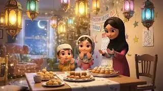 Eid Countdown Magic! Decorating & Preparing | Cute Islamic Cartoon Hindi #allah #shorts