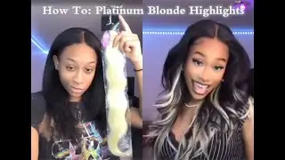 How To: Black Hair w/Platinum Blonde Highlights Tutorial | TIKTOK VIRAL😍(Grey&Black)   #asteriahair