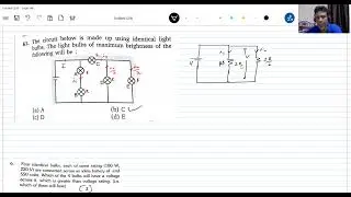 19) JEE / Current Electricity | Five Identical bulbs are connected in circuit. Identify the bulb