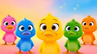 Five Little Colourful Ducks 🦆🌈 | Ultra Cute 3D Cartoon Nursery Rhymes for Kids