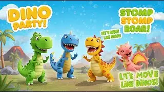 Dino Dance Party 🦖 Fun Dinosaur Song for Kids Movement & Learning Video | #DinoDance #dinosaursong