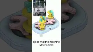 Mechanical Mechanism Rope making machine #engineering #3d #shorts #short
