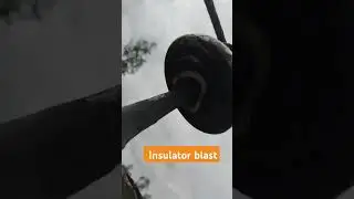 Insulator blast line fault #electrical #linemanlife #experiment #line #electrician #lineman #nature