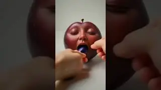 Plum Face Serenity | AI Fruit Sculpture