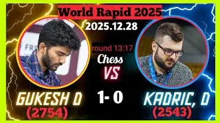 🏆Gukesh D vs Denis Kadric | World Rapid Chess 2025 | Gukesh Wins! | Sharmilan Chess