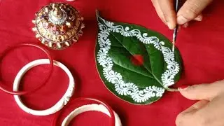 Beautiful kolka design on pan pata/How to draw kolka/Kolka design