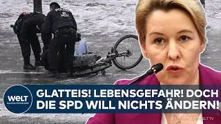 BERLIN: Glatteis-Chaos auf den Gehwegen! Lebensgefahr! – Doch die SPD will nichts ändern!
