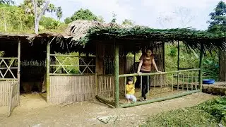 The Journey of an 18-Year-Old Single Mother Building a Bamboo Awning - A Lonely Life in the Forest