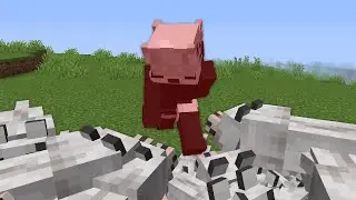 me vs 100 dogs in minecraft
