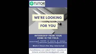 Golden opportunity for students INTERNSHIP FROM YOUR HOME #Shorts #Etutorforme #Intern #Internship
