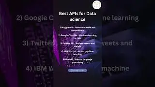 Top 5 Best APIs for data science #datascience #api #dataanalytics #dataanalysis #datascientist #css