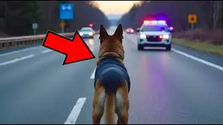 K9 DOG STOPS IN FRONT OF POLICE CAR AND BEGS FOR HELP, THEY TURNED PALE WHEN THEY SAW&hellip;