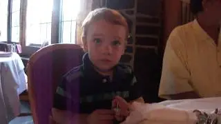 Ethan at Gaga's birthday dinner, age 1 (almost 2)
