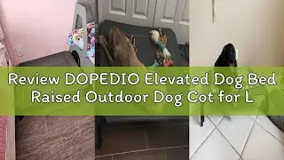 Review DOPEDIO Elevated Dog Bed Raised Outdoor Dog Cot for Large Dogs, Installation Requires No Tool