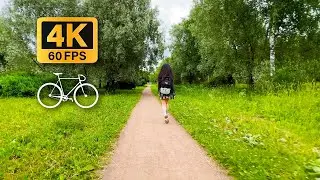 Fixed Gear Bike ride 4K vitrual indoor cycling workout in Russia St. Petersburg