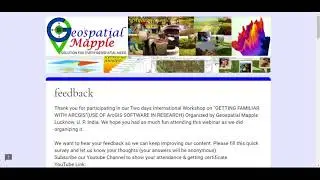 ||Feedback FORM|| for certificate ||International|| Workshop on 