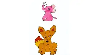 easy animal drawing - animal drawing with letter