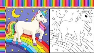 How to draw a unicorn |unicorn drawing| painting and color for kids | easy drawing