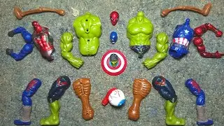Merakit mainan superhero, captain America, hulk smahs, spider-Man, avenghers toys acatio figure