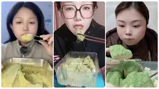 Matcha Powder Eating + Cold Water ASMR