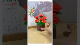 Beautiful Clay Flowers And Pot | #clay  #diy #art #crafts
