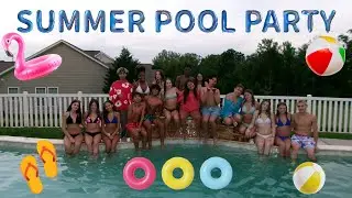 SUMMER POOL PARTY | MINI VLOG : MADDIE'S SUMMER POOL PARTY !! Swimming, Eating, Playing, and MORE !!