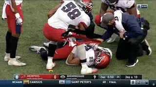 MUST WATCH! Arnold Tarpley Scary Injury   AAF Iron vs Express Week 1