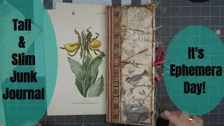 Tall and Slim Junk Journal - It's Ephemera Day #angelathomaart #junkjournals