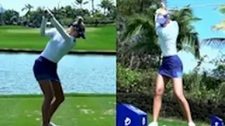 Jessica Korda Golf Swing Super Slow Motion 2 Angles 2016 Blue Bay LPGA