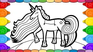 Learn to Draw and Color for Kids Glitter Unicorn Coloring Pages 💜