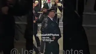 Taylor Swift arrives at the Ed Sullivan Theatre for The Colbert Report