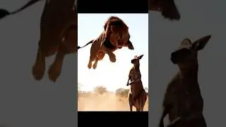 🦁🔥 Lion Jumps on Kangaroo 🦘 | Wild Attack Shorts
