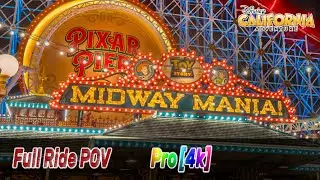 Midway Mania - Full Ride POV 4k - Disney California Adventure