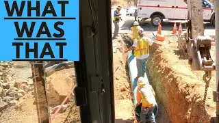Laying pipe with a bang, Paving trenching for sewer pipe.