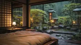 Soothing Night Sleep Music with Forest Rain and Gentle Piano for Deep Relaxation and Peaceful Rest