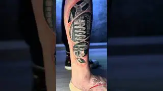 Coverup Old Tattoo Sprungfeder Gabel Bike Wunde Optik DImi Old Dragon Ink