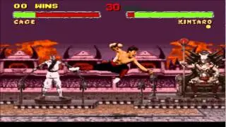 Mortal Kombat 2 Johnny Cage vs Kintaro Glitch