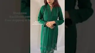 Pakistani style lace suit in bottle green- Shop now only on razilibaas.com