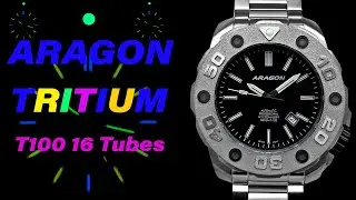 Часы ARAGON M50 T100 A412BLK 16 Tubes TRITIUM 50 mm. Automatic 200 mt.