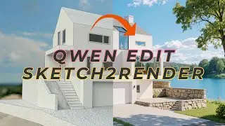 Comfyui for Architectural-transformation Sketch to render with Qwen Edit #comfyui #ai #architecture