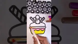 Choosing random colors to color this sweet cake 🍰 #art #viral #shorts #trending #youtubeshorts