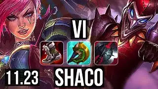 VI vs SHACO (JNG) | Rank 7 Vi, 4/2/7 | NA Master | 11.23