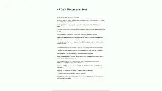 NJ DMV Motorcycle Test  questions and answers rated A 202520261