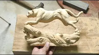 Realistic Cheetah Wood Carving LIVE 🐆 | Handmade Wooden Art | Part 14