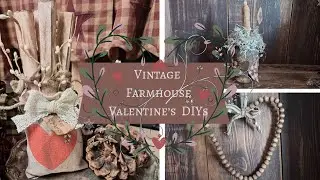 Primitive Farmhouse Valentine's Day Home Decor DIYs | Easy Dollar Tree Valentine's Crafts ❤️💕