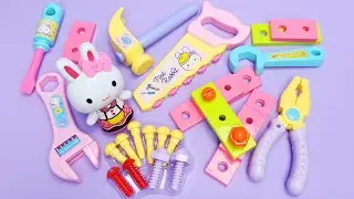 5 Minutes Satisfying with Unboxing Pink Rabbit Construction Toys ASMR (no music)