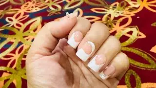Gel Nail Extension using sticker glue #nailextension #nailart #nailsticker #nailtutorial