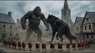 Titans Collide: King Kong vs. Black Wolf in the Roman Colosseum!